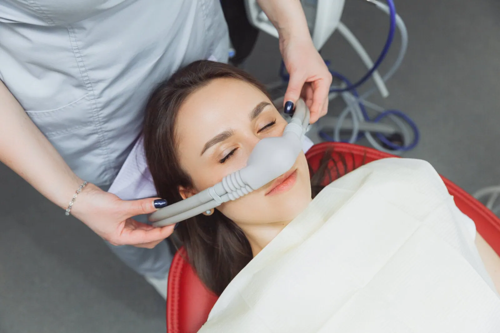 Patient comfortably sedated during wisdom teeth removal at Joshua Dental